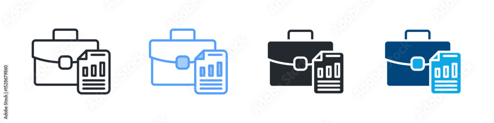 Portfolio Icon Set Multiple Style. Design In Outline, Blue, Glyph, Dualtone Portfolio Icon Set Multiple Style. Design In Outline, Blue, Glyph, Dualtone