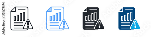 Risk Icon Set Multiple Style. Design In Outline, Blue, Glyph, Dualtone