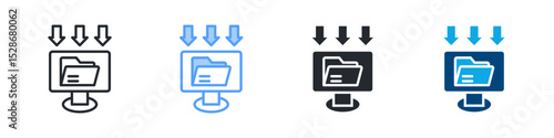 Data Gathering Icon Set Multiple Style. Design In Outline, Blue, Glyph, Dualtone