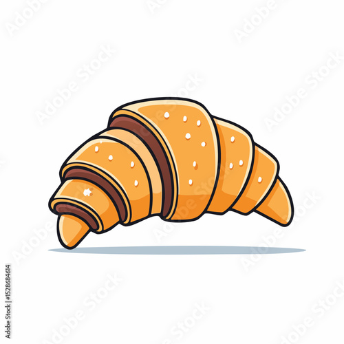 Golden Croissant Delight: A mouthwatering, freshly baked croissant sits invitingly. With its flaky layers and golden-brown hue, it's a perfect embodiment of morning indulgence and culinary artistry.