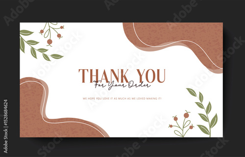 Thank you shopping card clipart. Thank you for your order calligraphy clip art in abstract background for online business template of thanksgiving card vector illustration. 

