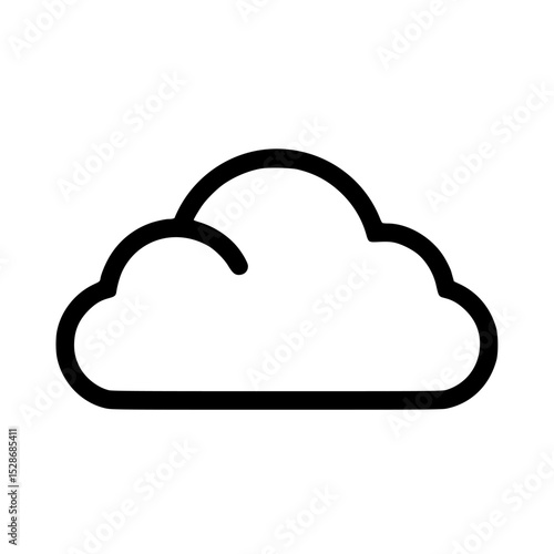Simple black outline graphic of a cumulus cloud.