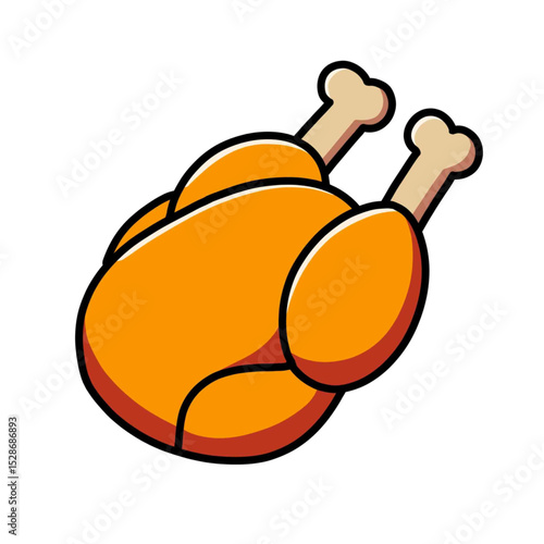 Chicken meat vector illustration, icon design or sticker