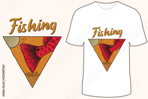 Fishing retro style costom  t shirt design, vector fish, surf style t shirt design