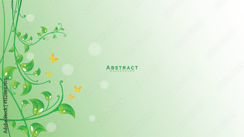 Green abstract background design with elegant leaf elements vector illustration Green abstract background design with elegant leaf elements vector illustration