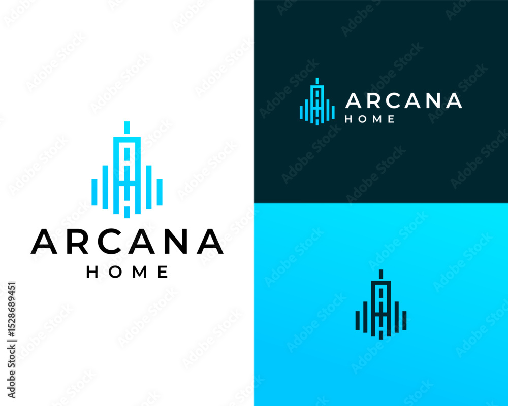 Obraz premium Arcana Home Logo Design - Modern Real Estate Branding