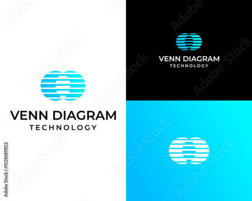 Logo design about geometric ven diagram.