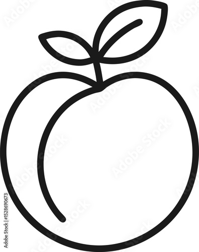 Peach vectors icons set in filled and strokes 