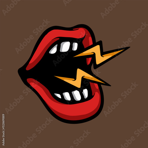 Shouting mouth cartoon vector illustration
