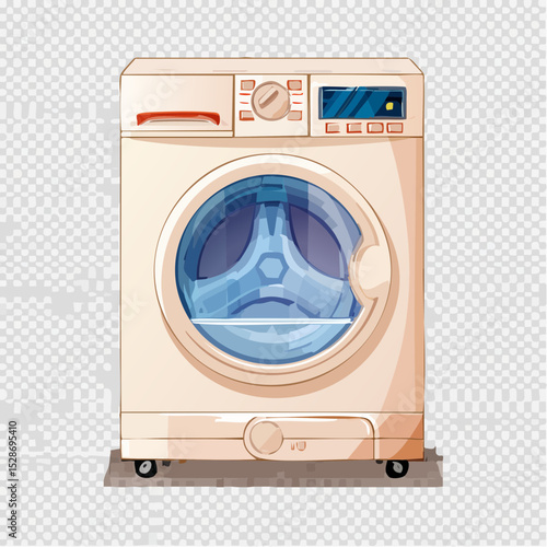 衣類乾燥機のアニメ風ベクター素材