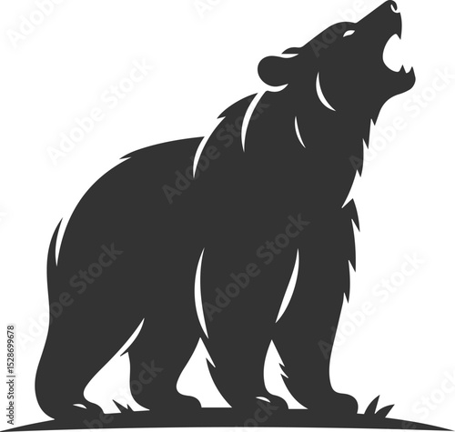 Wild animal roaring vector illustration silhouette drawing