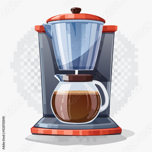 コーヒーメーカーのアニメ風ベクター素材