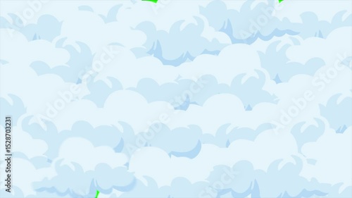 cloud element transition 2d motion graphic, green screen video, 4K video overlay.