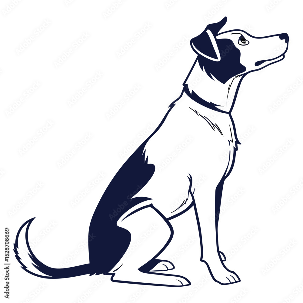 Fototapeta premium silhouette dog on white background