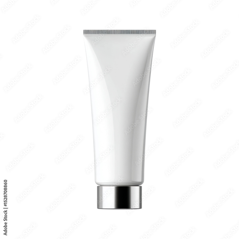 Elegant White Cosmetic Tube Design for Skincare Cream, Lotion, Gel, or Ointment Packaging on Isolated Background Transparent background or png Elegant White Cosmetic Tube Design for Skincare Cream, Lotion, Gel, or Ointment Packaging on Isolated Background Transparent background or png