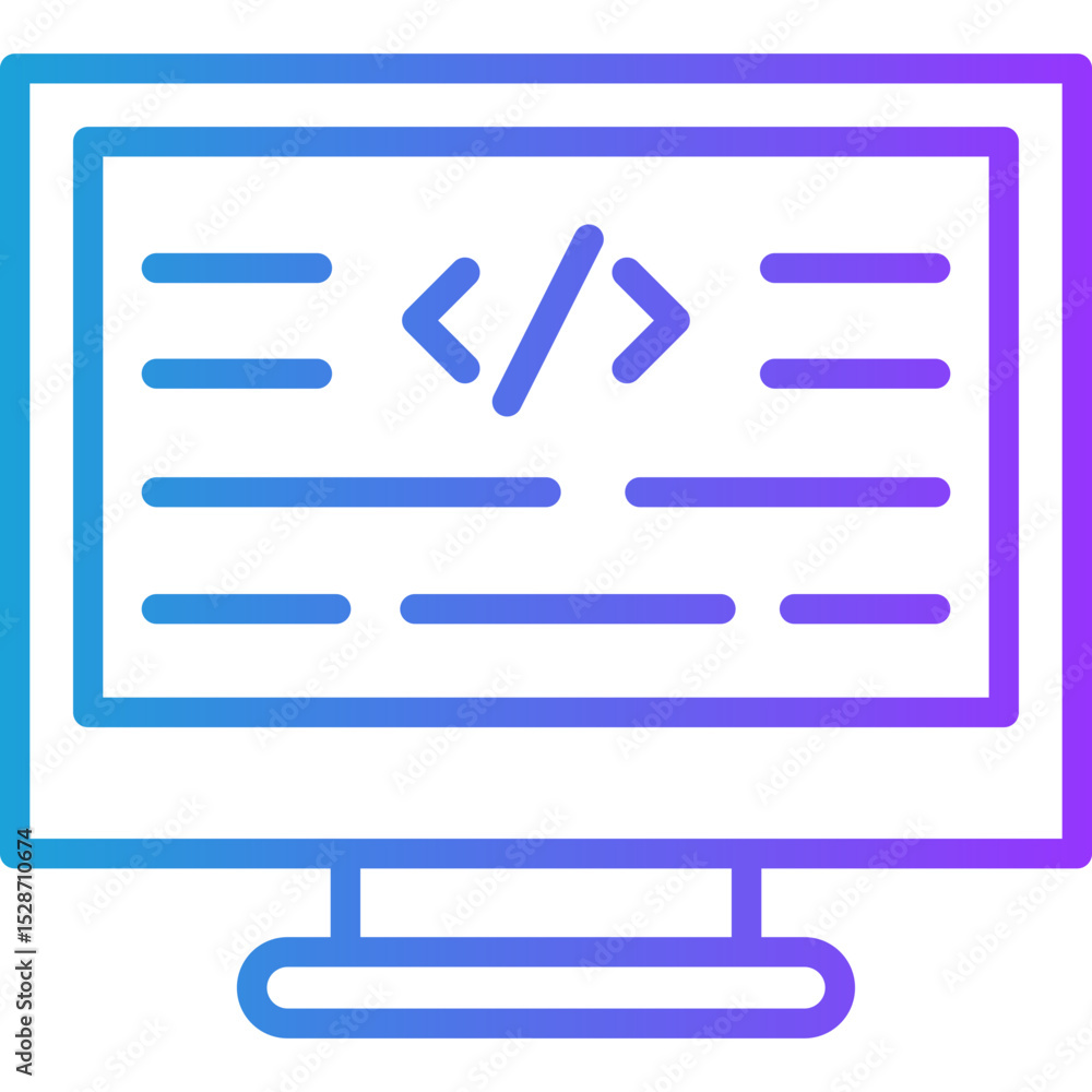 Coding line gradient icon Coding line gradient icon
