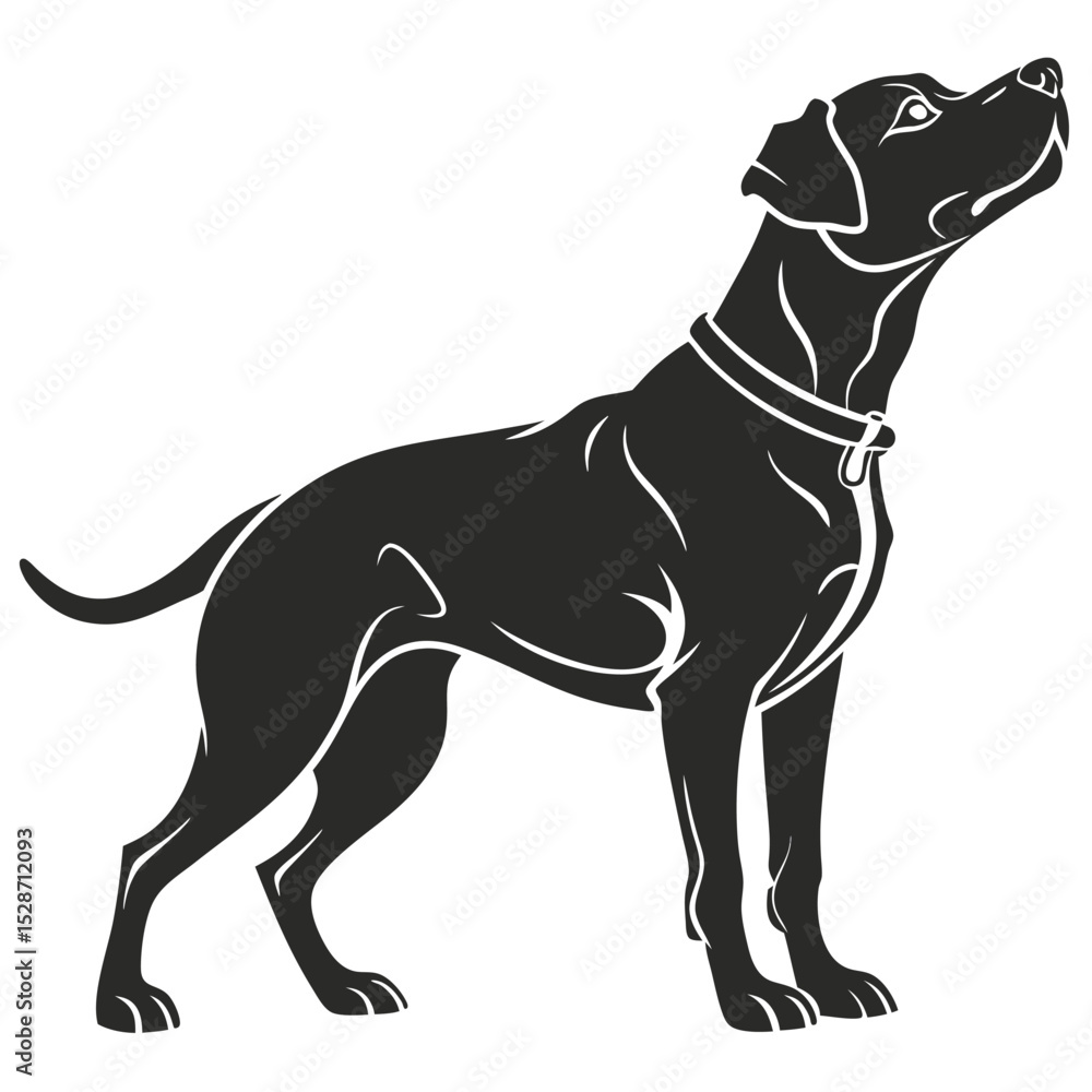 Obraz premium silhouette dog on white background