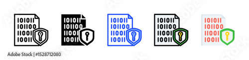 Encryption Icon Collection With Multiple Styles