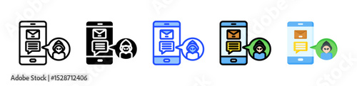 Smishing Icon Collection With Multiple Styles