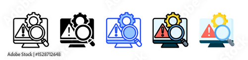 Intrusion Detection Icon Collection With Multiple Styles