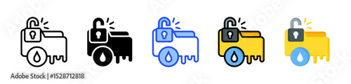 Data Leak Icon Collection With Multiple Styles