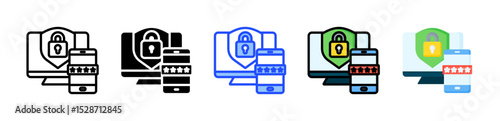 Two Factor Authorization Icon Collection With Multiple Styles