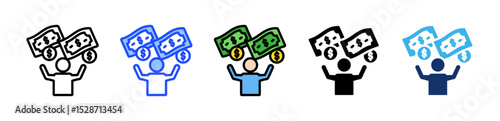 Financial Freedom Icon Collection With Multiple Styles