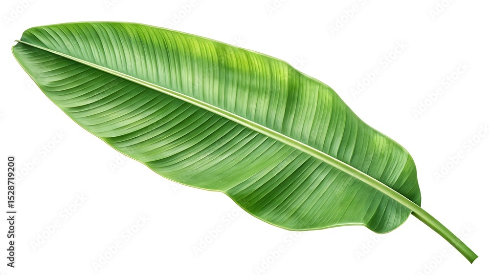 Fototapeta premium Isolated Banana Leaf, Tropical Leaf, Single Leaf, Green Leaves, Nature