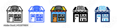 Book Store Icon Collection With Multiple Styles