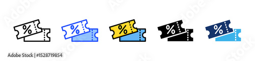 Coupon Icon Collection With Multiple Styles
