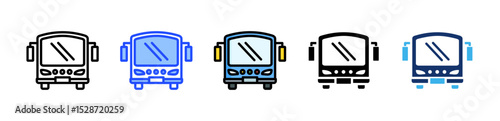 Bus Icon Collection With Multiple Styles