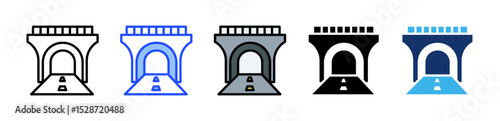 Tunnel Icon Collection With Multiple Styles