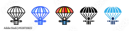 Parachute Icon Collection With Multiple Styles