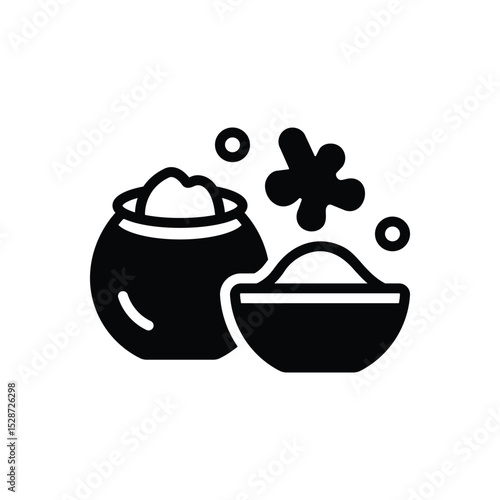 Black solid icon for holi powder