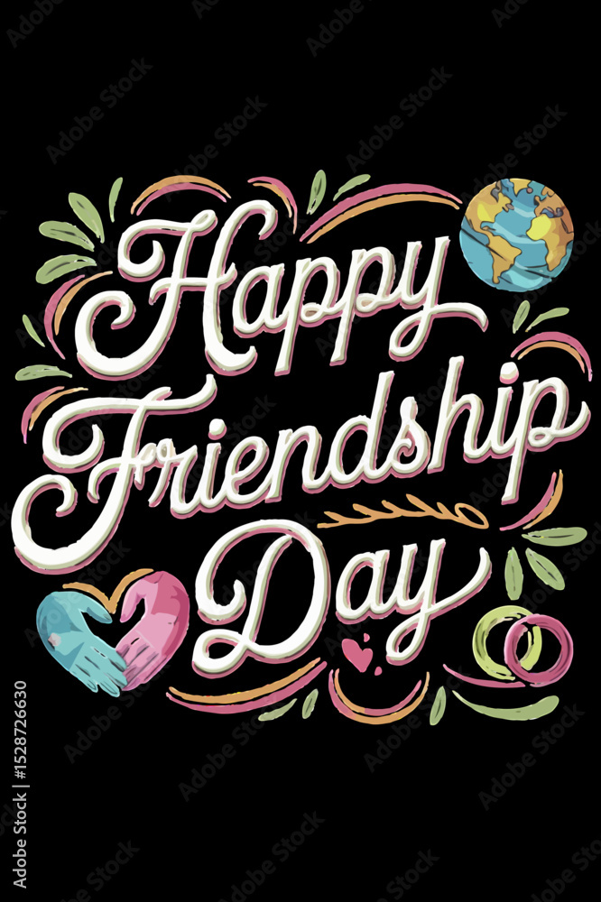 Obraz premium Friendship Day EPS Vector Typography Design for Creative Use