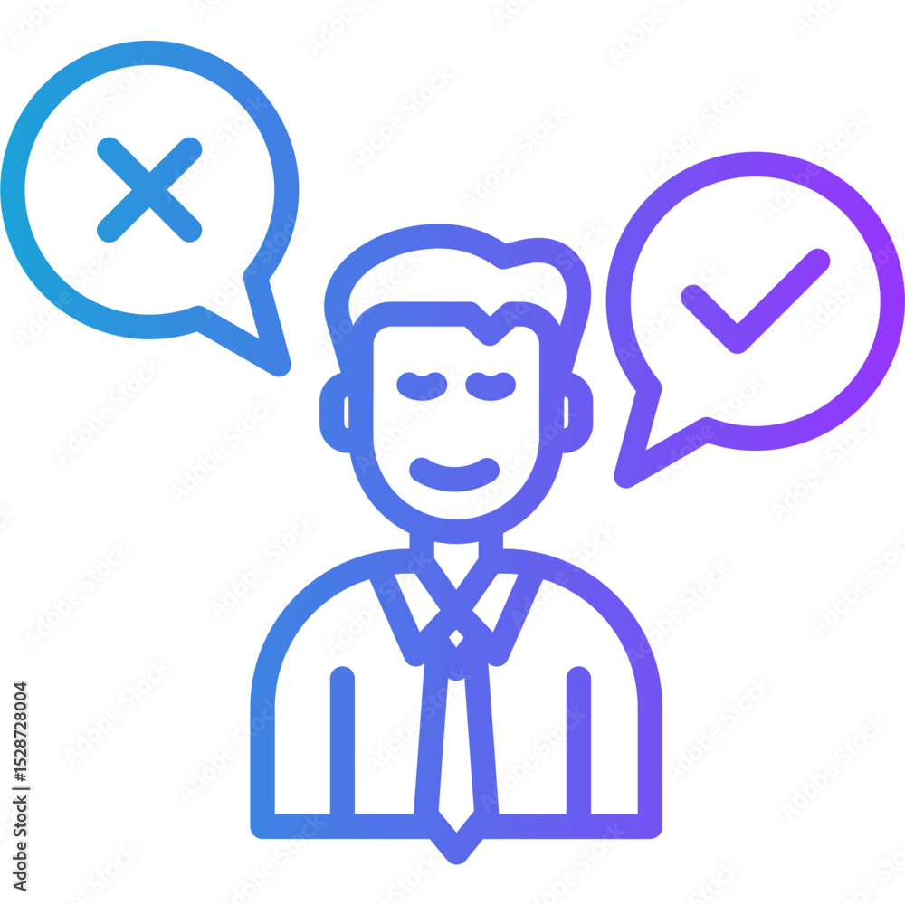 Obraz premium Decision line gradient icon