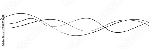 Curve wave seamless pattern. Thin line wavy abstract vector background. Curve wave seamless pattern. Line art striped graphic template. Vector illustration in white background . eps 10