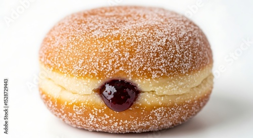 Wallpaper Mural Close up of a sugar coated donut with a dark filling on a white background Torontodigital.ca