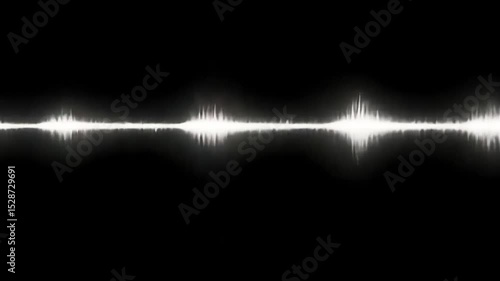Abstract Audio Waveform Moving Horizontally Across Black Background with Dynamic Visual Effect