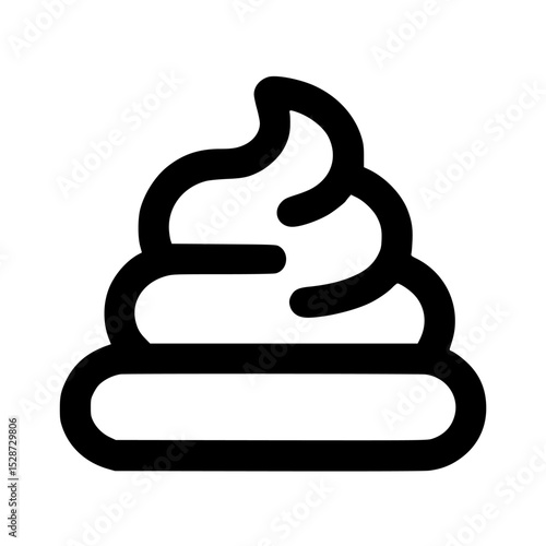 A stylized graphic illustration of whipped cream, dessert topping, or frosting.