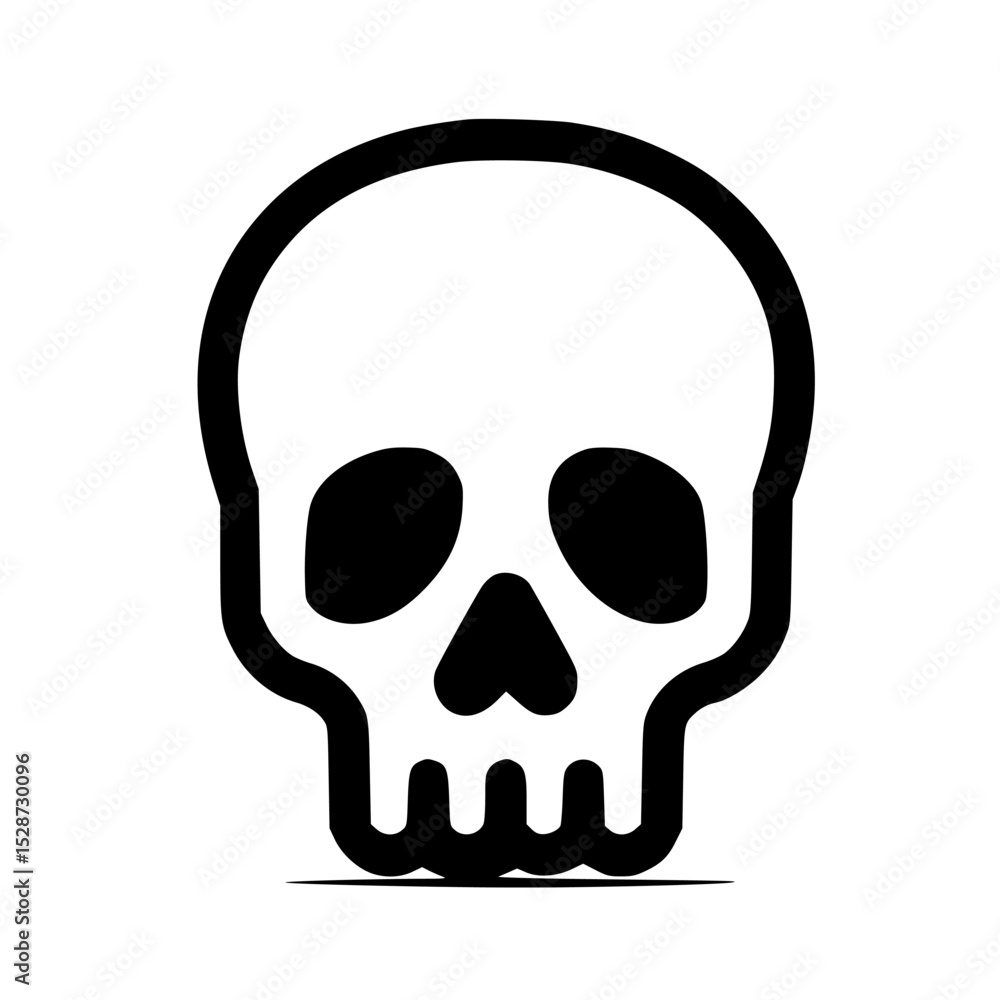 Simple black outline drawing of a human skull. Simple black outline drawing of a human skull.