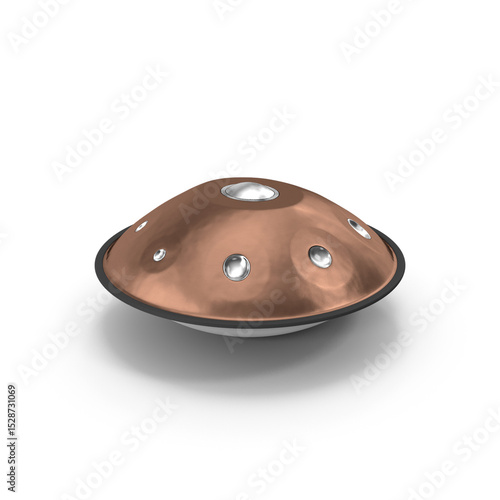 Copper Handpan Drum Isolated on Transparent Background