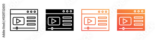 Video Multiple Style Icon Set Collection 