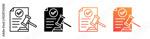 Legal Multiple Style Icon Set Collection 