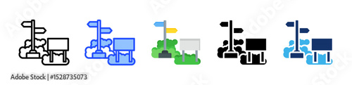 Signage Icon Collection With Multiple Styles