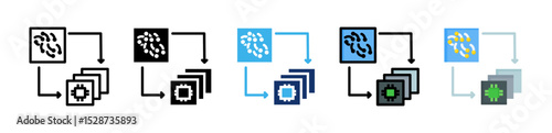 Dimensionality Reduction Icon Collection With Multiple Styles