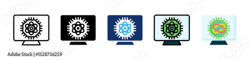 Quantum Computing Icon Collection With Multiple Styles