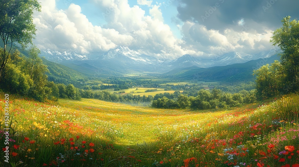 Obraz premium summer landscape with mountains