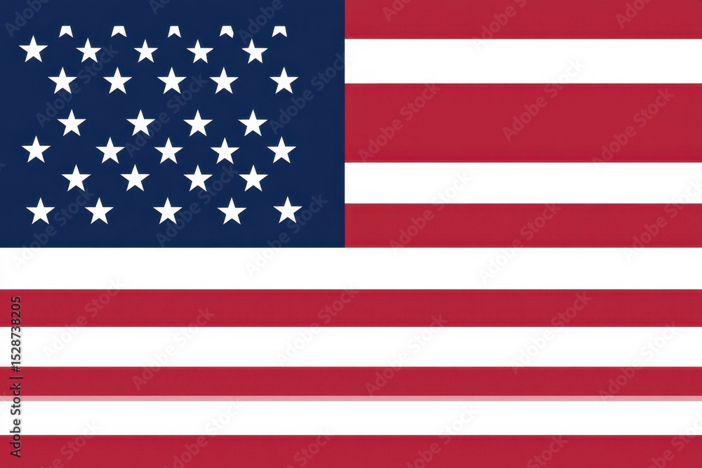 Naklejka premium Waving flag of the United States of America during a clear day in a patriotic celebration, United States of America flag