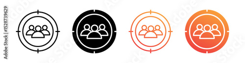 Target Audience Multiple Style Icon Set Collection 
